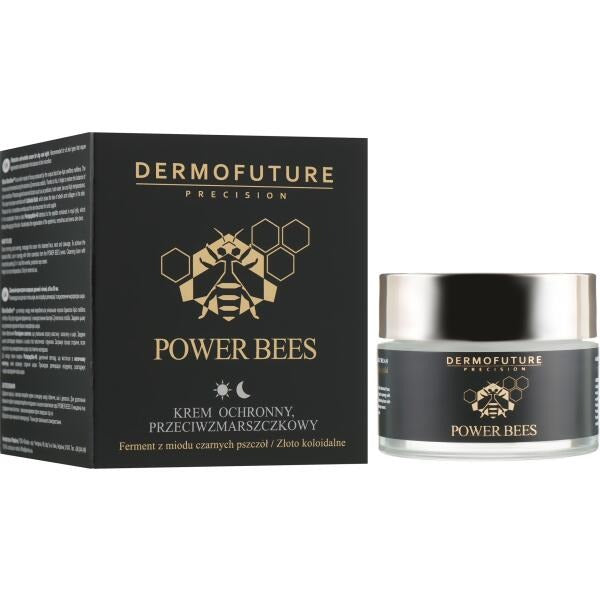 Dermofuture Power Bees Anti-Wrinkle Cream with bee venom, royal jelly and honey extract – 50g skincare jar
