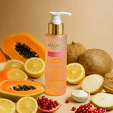 BEAUWELL Exfoliating Cleanser – Daily Face Wash with Vitamin E Beads for Glowing Skin