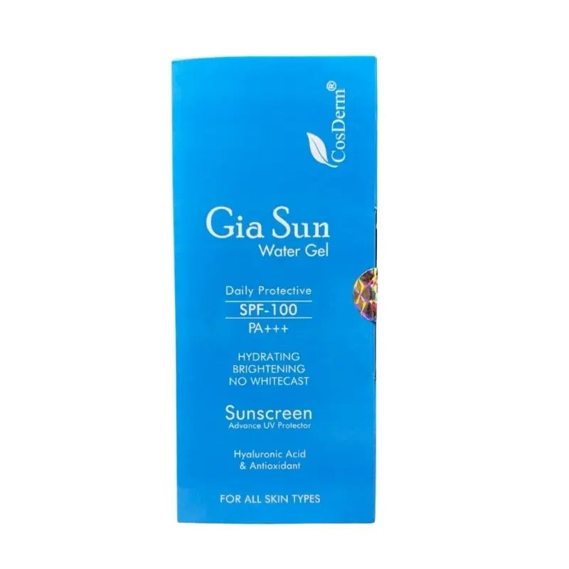 Gia Sun Water Gel SPF 100 PA+++ – Hydrating, Brightening Sunscreen for Face & Neck