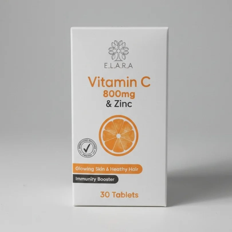 ELARA Vitamin C 800mg with Zinc tablets for immunity and daily wellness
