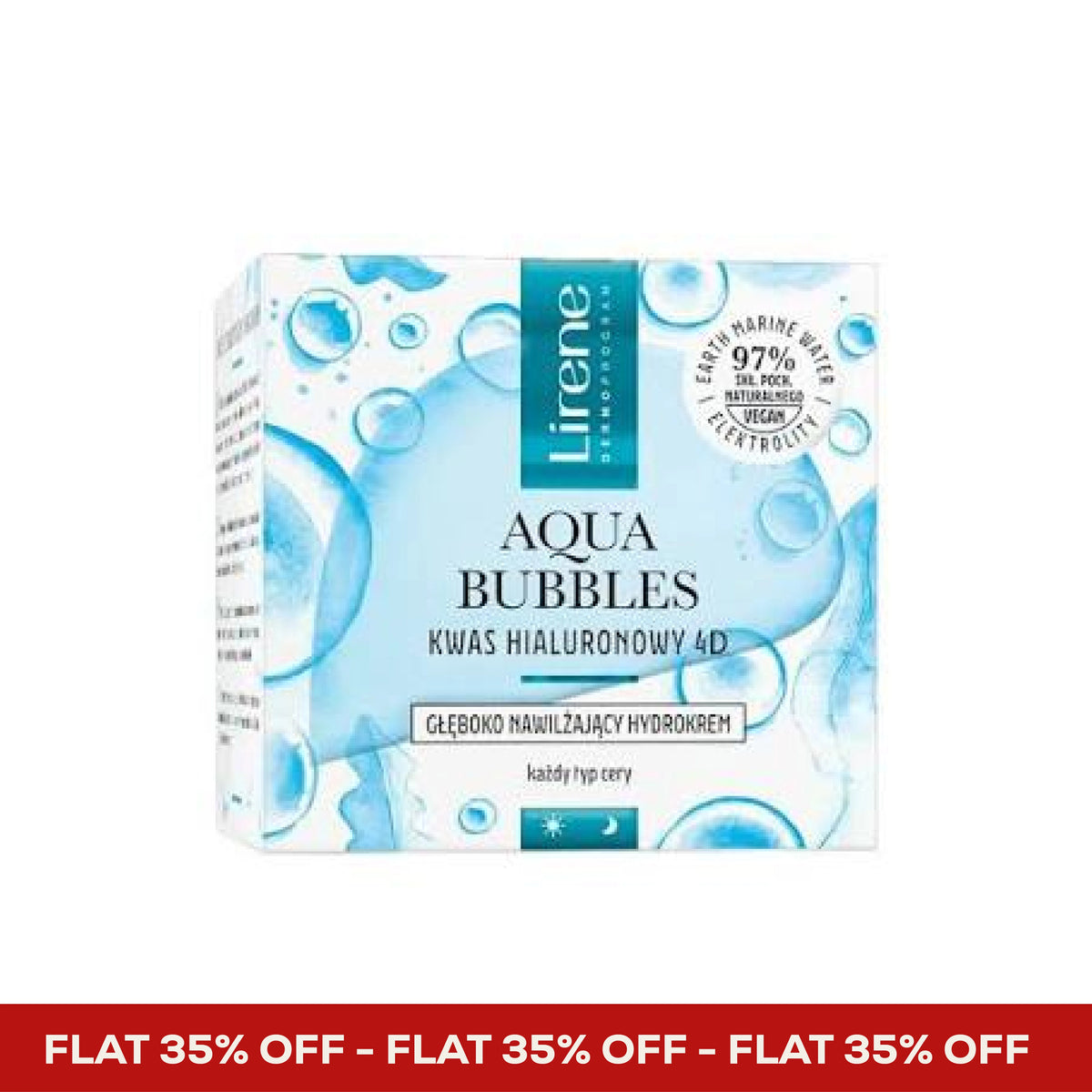 Lirene Aqua Bubbles Hyaluronic Acid 4D hydrocream box, vegan, for all skin types