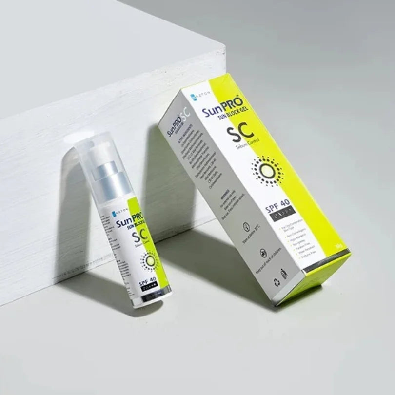SunPRO SC Sun Block Gel SPF 40 PA+++ oil-free sebum 
control sunscreen gel oily skin Pakistan Azton 30g